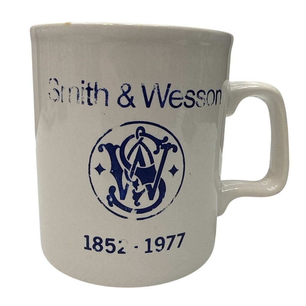 Vintage Smith & Wesson 125th Anniversary Mug 1852-1977 Coffee Cup FLAWS